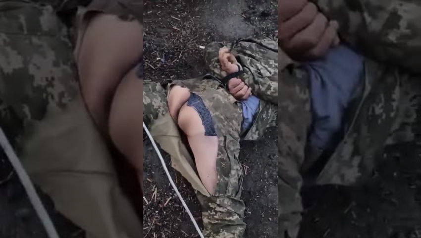 Russian castrating ukrainian POW