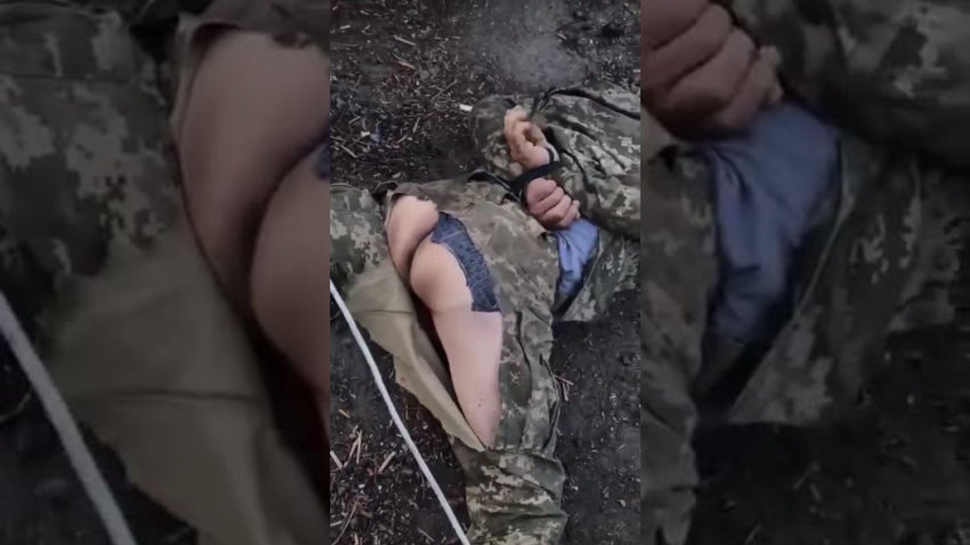 Russian castrating ukrainian POW